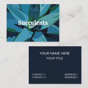 Succulents Blue Agave Cactus Succulents Business Card