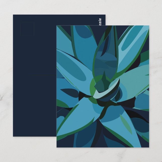 Succulents Blue Agave Cactus Succulents Postcard (Front/Back)