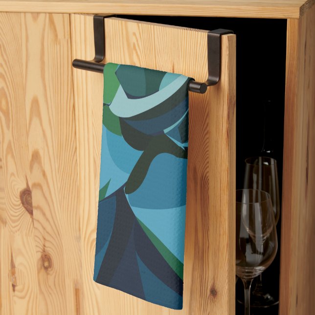 Succulents Blue Agave Cactus Succulents Tea Towel (Thirds Fold)