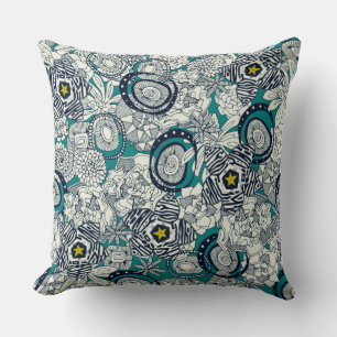 succulents blue chartreuse star cushion