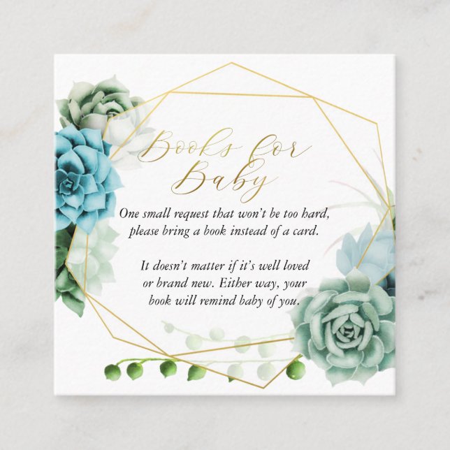 Succulents Books for Baby Card (Front)