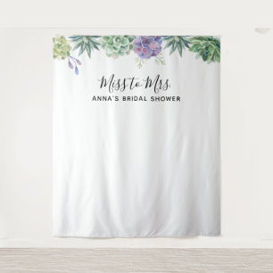 Succulents Bridal Shower Backdop Tapestry