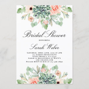 Succulents Bridal Shower Invitation
