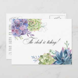 Succulents Bridal Shower Reminder QR Code Rsvp Pos Postcard