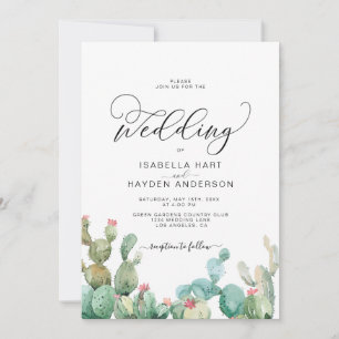 Succulents Cactus Boho Cacti Desert Wedding Invitation