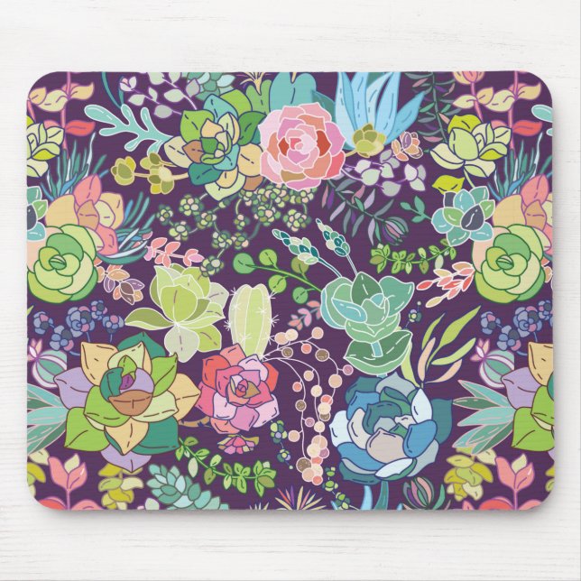 Succulents Cactus Gardening Mousepad (Front)