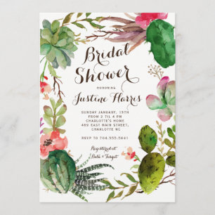 Succulents Cactus Shower invitation