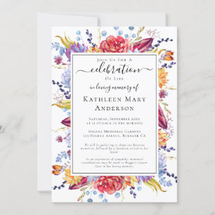 Succulents Celebration of Life Memorial Invitation