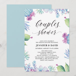 Succulents Couples Wedding Shower Invitation