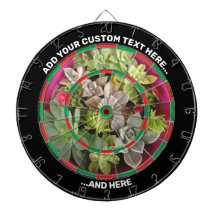 Succulents Dartboard with Custom Text