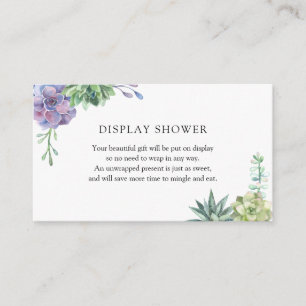 Succulents Display Baby Shower insert card