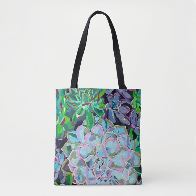 Succulents dual-sided Tote Bag (Front)