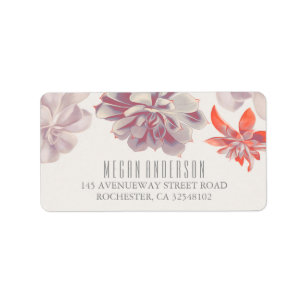 Succulents Floral Elegant Wedding Label