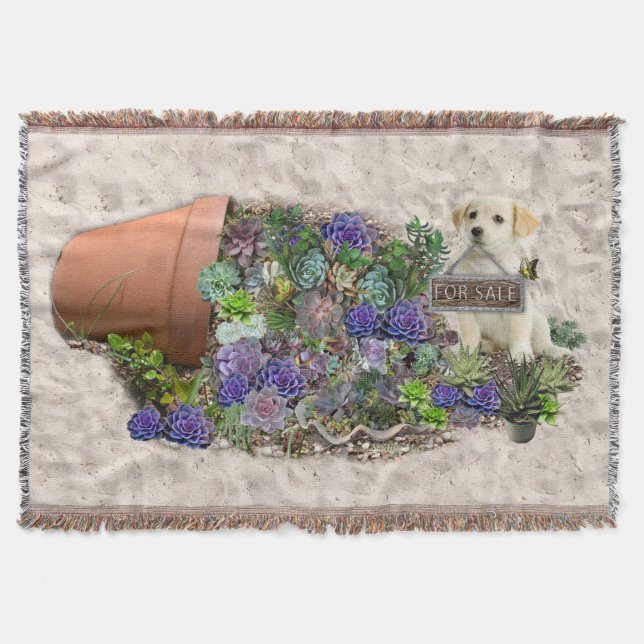 Succulents for sale throw blanket (Front)