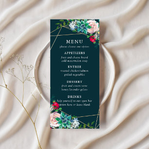Succulents & Gold Chic Wedding Menu