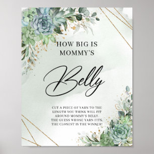 Succulents gold How Big Is Mummy's Belly game Poster