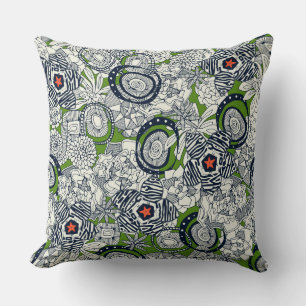 succulents green orange star cushion