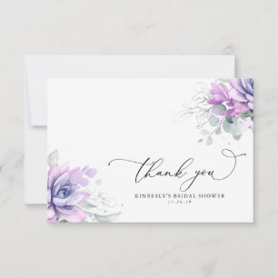 Succulents Greenery Bridal Shower Thank You Card