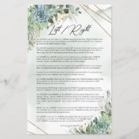 Succulents greenery foliage gold frame Left Right