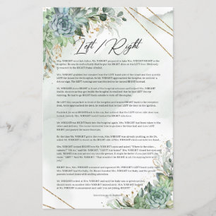 Succulents greenery foliage gold frame Left Right