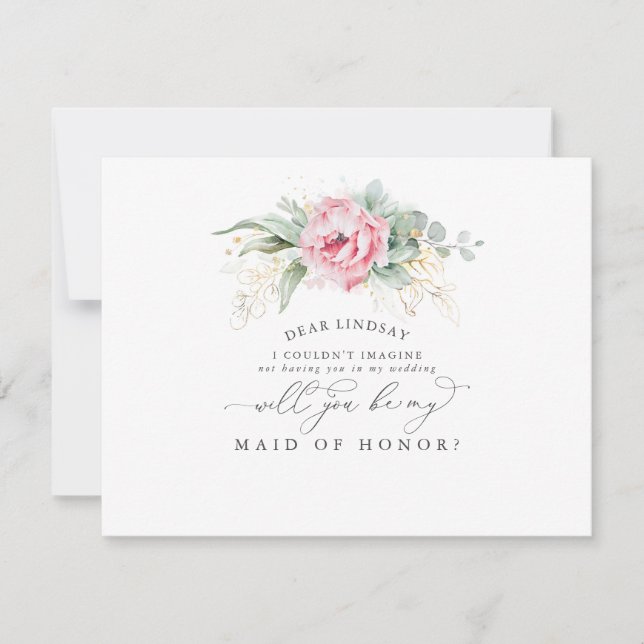 Succulents Greenery Leaves Bridesmaid Proposal Invitation (Front)