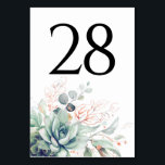 Succulents Greenery Table Number Cards<br><div class="desc">Succulents greenery wedding table number cards</div>