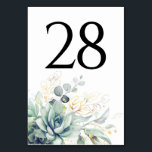 Succulents Greenery Table Number Cards<br><div class="desc">Succulents greenery wedding table number cards</div>