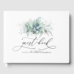 Succulents Greenery Wedding Guest Book