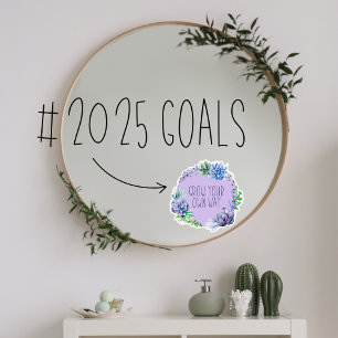 Succulents Grow Your Own Way purple Window Cling