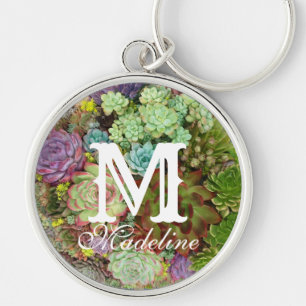 Succulents in Planter Key Ring