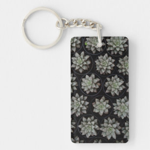 Succulents in Pots Key Ring