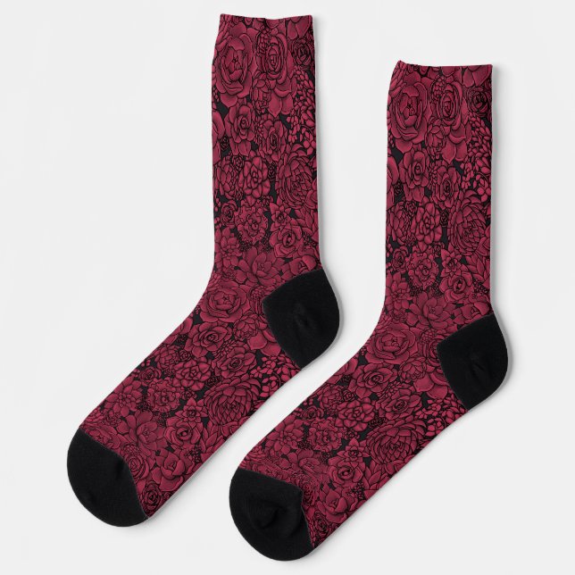 Succulents in Viva Magenta- Colour of the Yea sock (Left)