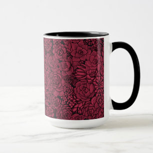 Succulents in Viva Magenta- Colour of the Year 202 Mug