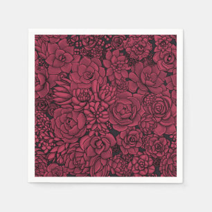 Succulents in Viva Magenta- Colour of the Year 202 Napkin