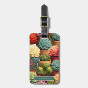 Succulents Luggage Tags