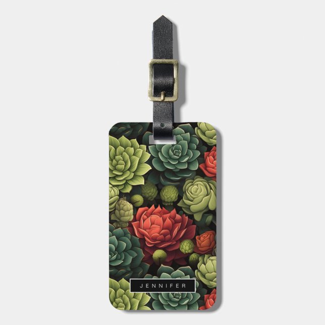 Succulents Luggage Tags (Front Vertical)