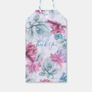 Succulents Modern Chic Marble Bridal Shower Fiesta Gift Tags