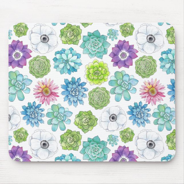 Succulents - multicolored - mouse mat (Front)