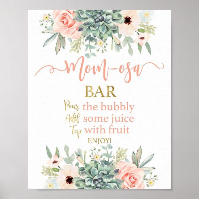 Succulents Mum osa Bar Poster (Front)