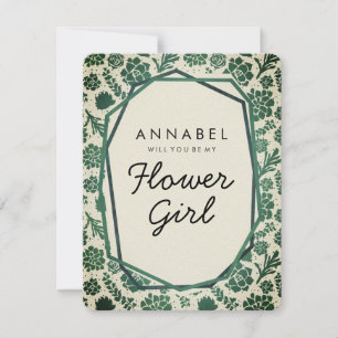 Succulents Natural Will You Be My Flower Girl Invitation