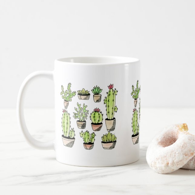 Succulents on a Mug (With Donut)