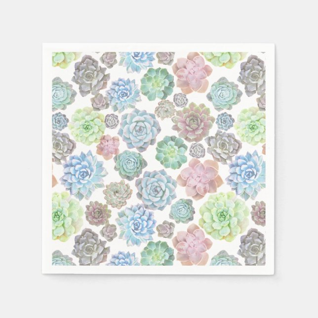 Succulents paper napkin (Front)
