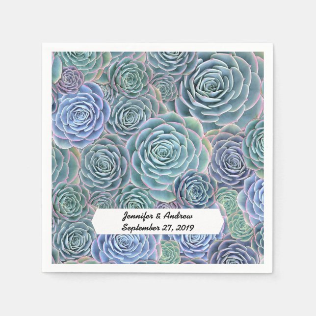Succulents Paper Napkin For Special Events (Front)