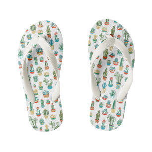 Succulents Pattern Kid's Flip Flops