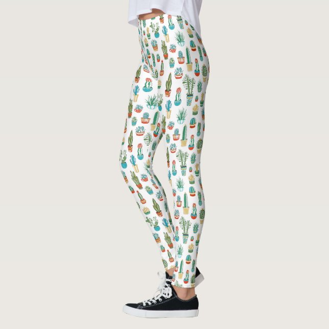 Succulents Pattern Leggings (Left)