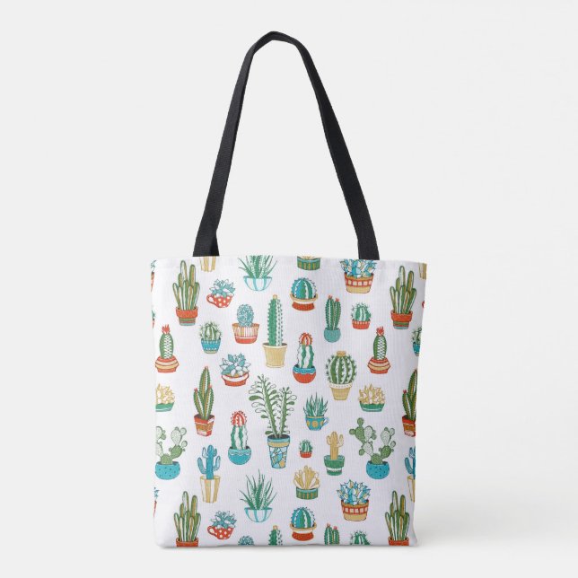 Succulents Pattern Tote Bag (Back)