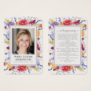 Succulents Photo Funeral Memorial Prayer Card