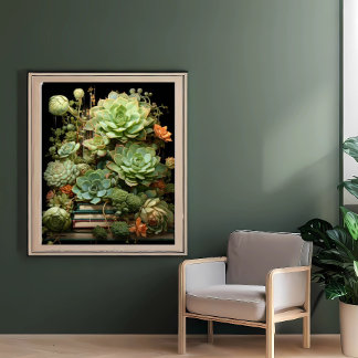 Succulents Plants Succulent Nature Books Poster