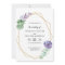 Succulents purple wedding invitation gold elegant