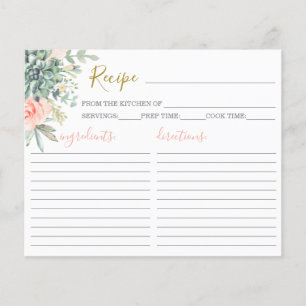 Succulents Recipe Card